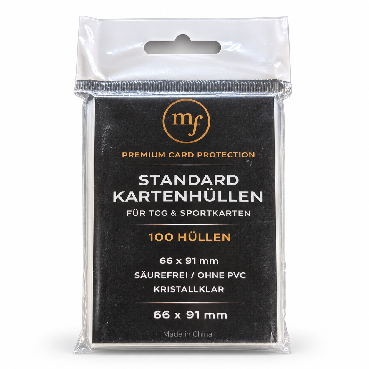 mf Standard-Kartenhüllen – 100 transparente Sleeves, 66 × 91 mm